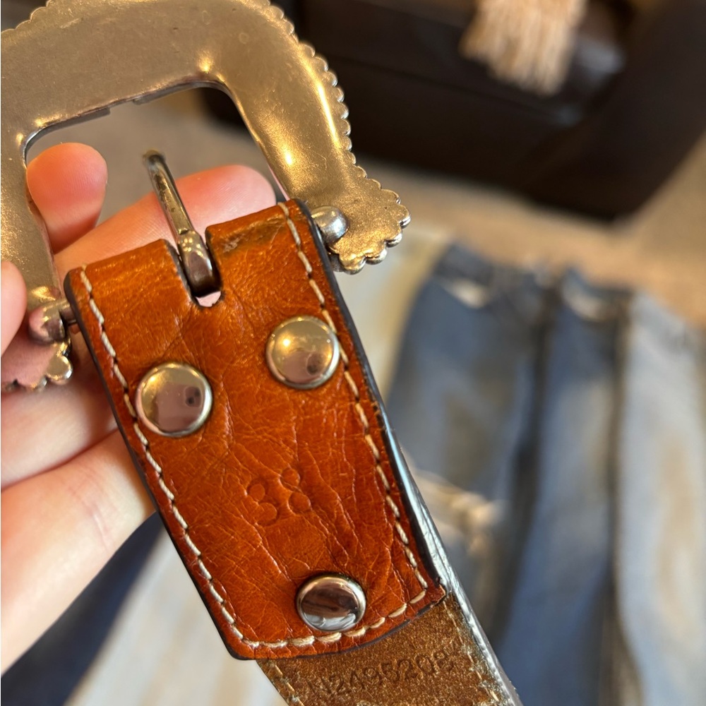 Nocona Dark Brown Leather Western Belt - Picture 2 of 2